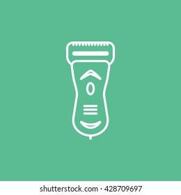 Shaver Icon On Green Background