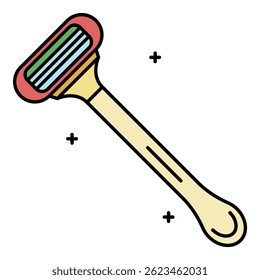 Shaver icon. Outline shaver vector icon color flat isolated on white