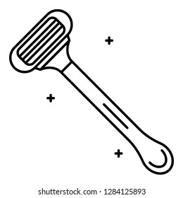 Shaver icon. Outline shaver vector icon for web design isolated on white background