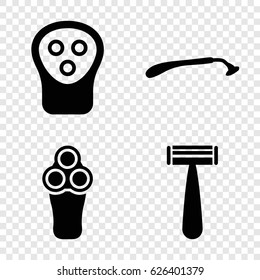 Shaver icons set. set of 4 shaver filled icons such as razor