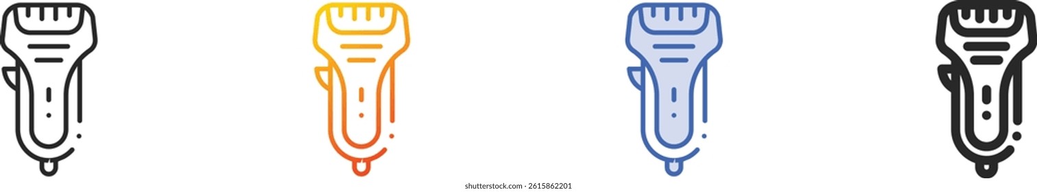shaver icon.Thin Linear, Gradient, Blue Stroke and bold Style Design Isolated On White Background