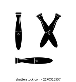 Shaver knife razor icon vector logo design