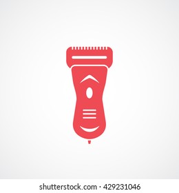 Shaver Red Icon On White Background