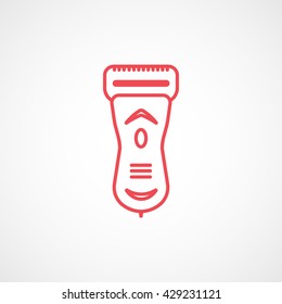 Shaver Red Icon On White Background