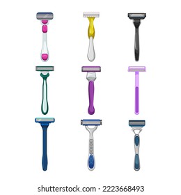 shaver set cartoon. razor care, hair beard, blade equipment, sharp tool, hygiene shaver vector illustration