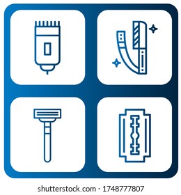 shaver simple icons set. Contains such icons as Shaver, Razor, Razor blade, Shaving razor, can be used for web, mobile and logo