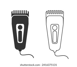 Shaver symbol hairclipper line icon set flat sign vector