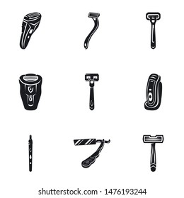 Shaver trimmer icon set. Simple set of 9 shaver trimmer vector icons for web design isolated on white background