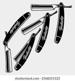 Shaving barber razor knife vector