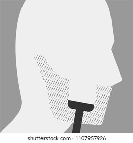 Shaving beard illustration