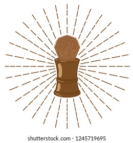 Shaving brush. Barber shop logo. Vector illustration.
