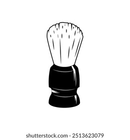 Shaving brush. Barber tool. Vector isolated illustration on white background