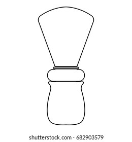 Shaving brush black icon .