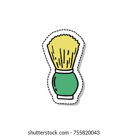 shaving brush doodle icon