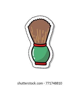 shaving brush doodle icon