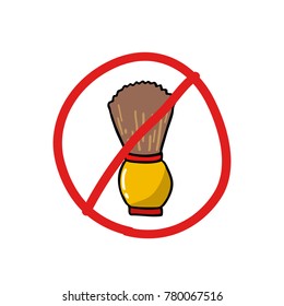 shaving brush doodle icon