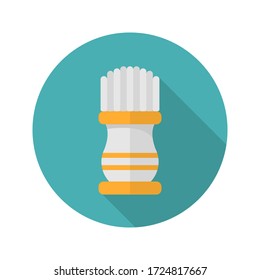 Icono de pincel plano con sombra larga. Ilustración colorida del cepillo afeitado. Vector.