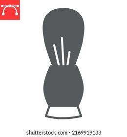 Shaving brush glyph icon, barber and clean, shave brush vector icon, vector graphics, editable stroke solid sign, eps 10.
