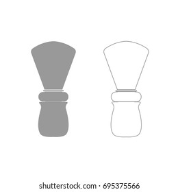 Shaving brush grey set icon .