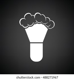 Shaving brush icon. Black background with white. Vector illustration.