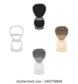 Shaving brush icon in cartoon,black style isolated on white background. Hairdressery symbol stock vector illustration.