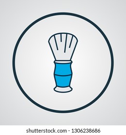 Shaving brush icon colored line symbol. Premium quality isolated shaver element in trendy style.