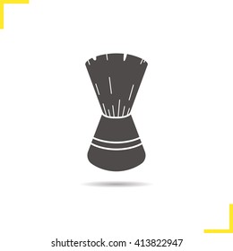Shaving brush icon. Drop shadow silhouette symbol. Vector isolated illustration