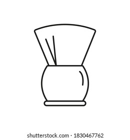 shaving brush icon element of barbershop icon for mobile concept and web apps. Thin line shaving brush icon can be used for web and mobile. Premium icon on white background