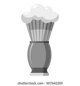 Shaving brush icon. Gray monochrome illustration of shaving brush vector icon for web