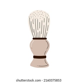 Shaving brush icon isolated on white background. Personal tool for applying foam on face. Flat cartoon vector illustration isolated on white background