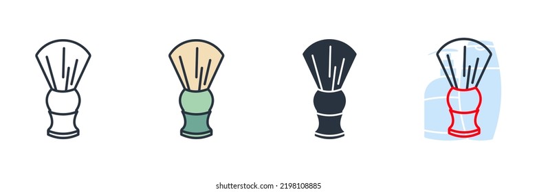 shaving brush icon logo vector illustration. shaving brush symbol template for graphic and web design collection
