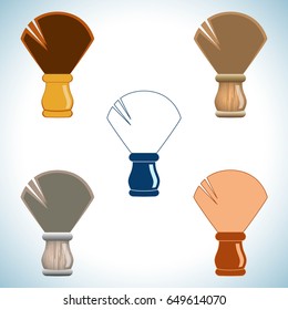Shaving brush icon set
