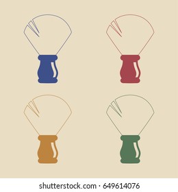 Shaving brush icon set