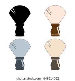 Shaving brush icon set
