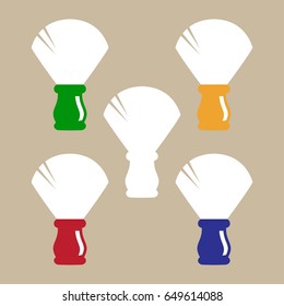 Shaving brush icon set