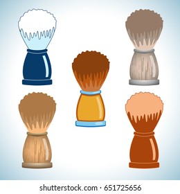 Shaving brush icon set