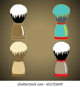 Shaving brush icon set