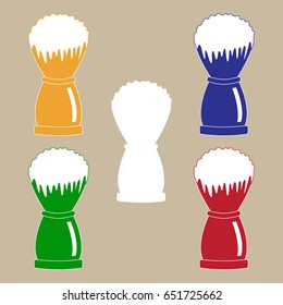 Shaving brush icon set