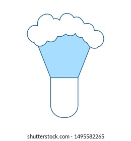Shaving Brush Icon. Thin Line With Blue Fill Design. Vector Illustration.