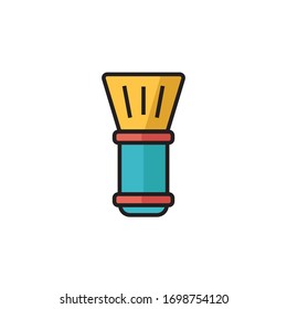 diseño de estilo de esquema rellenado con ilustraciones vectoriales de iconos de pincel. aislado sobre fondo blanco