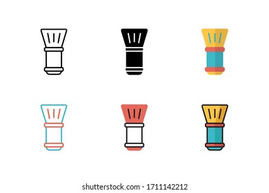 shaving brush icon vector illustration with six different style design. isolated on white background