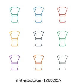 shaving brush icon white background. Editable line shaving brush icon from barber. Trendy shaving brush icon for web and mobile.