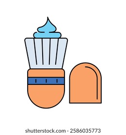 shaving brush icon with white background vector stock illustration