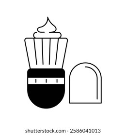 shaving brush icon with white background vector stock illustration