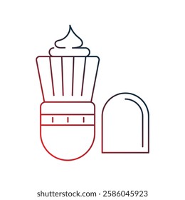 shaving brush icon with white background vector stock illustration