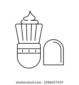 shaving brush icon with white background vector stock illustration