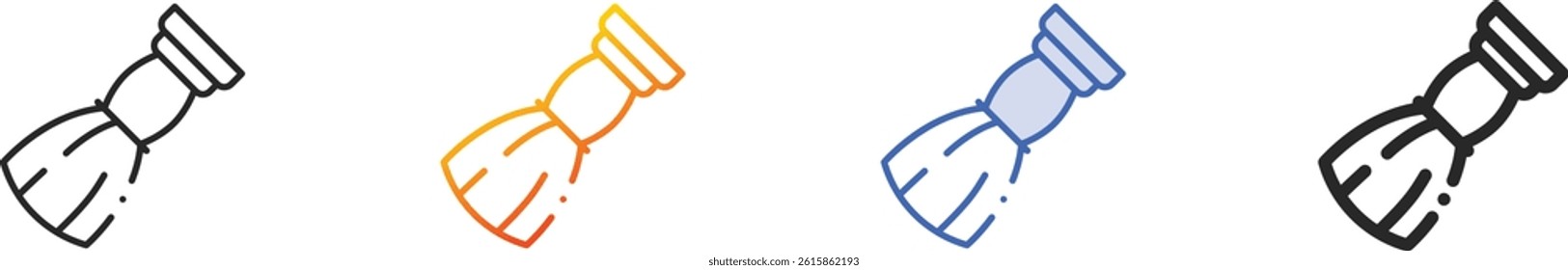 shaving brush icon.Thin Linear, Gradient, Blue Stroke and bold Style Design Isolated On White Background