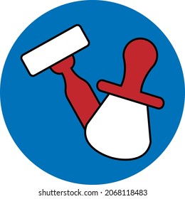 Farbige Bürste, Illustration, Vektorgrafik, auf weißem Hintergrund.