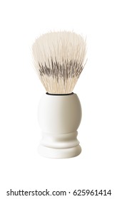 Shaving brush isolated on white background, shaving equipment, shaving accessories