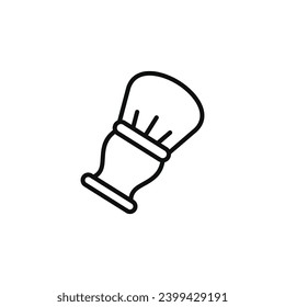 Shaving brush line icon isolated on white background